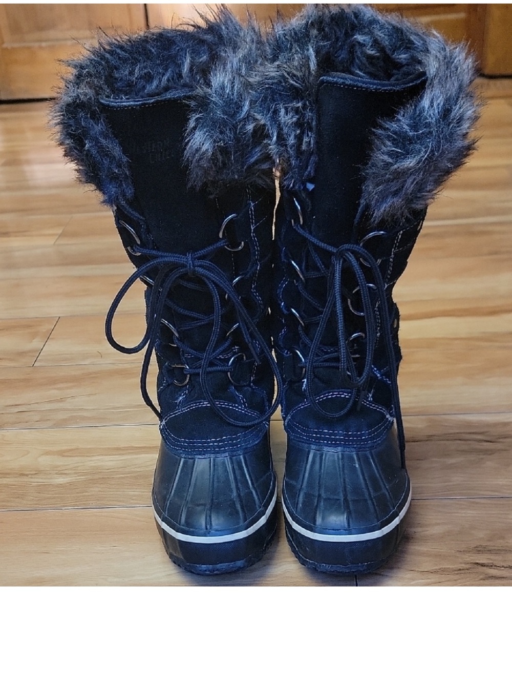 Western Chief Size 7 Women's Black Faux Fur-Lined Winter Cold Weather Boots